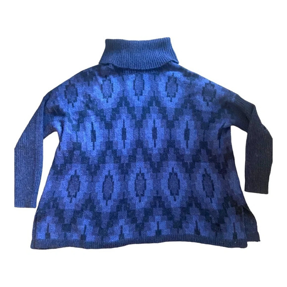 Soft Surroundings Wool Alpca oversized Sweater Sz M Blue - Picture 1 of 5